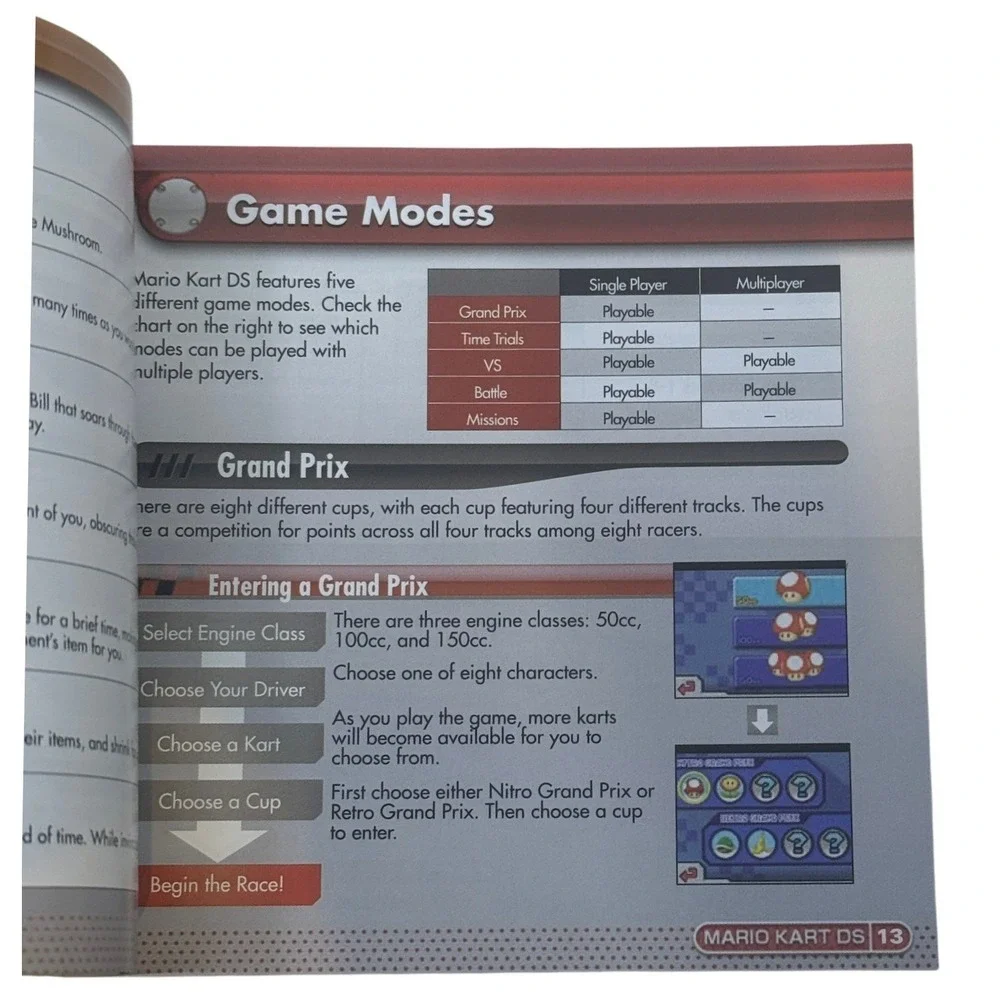Nintendo Mario Kart DS Instruction Booklet Manual‎ Only NTR-AMCE-USA